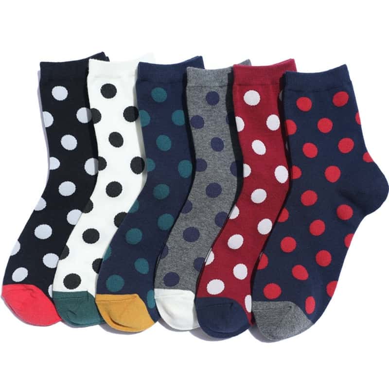 Polka Dots Cotton Crew Socks for Her | Socksies